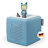 tonies Toniebox Starter Set inkl. 1 Kreativ Figur – Audioplayer für Hörbücher und Lieder für Kinder, einfach zu bedienende kabellose Musikbox BZW. Lautsprecher, 7 Std. Akku, Hellblau