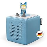 tonies Toniebox Starter Set inkl. 1 Kreativ Figur – Audioplayer für Hörbücher und Lieder für Kinder, einfach zu bedienende kabellose Musikbox BZW. Lautsprecher, 7 Std. Akku, Hellblau